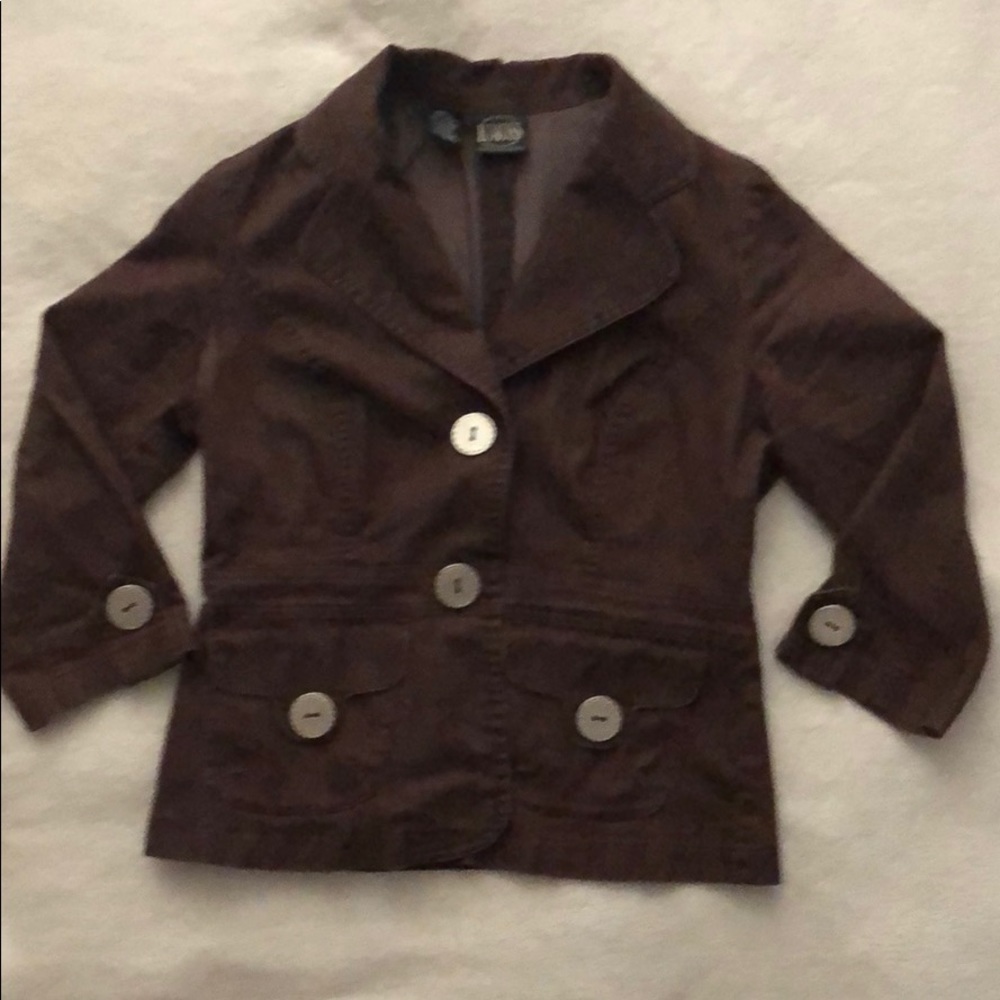 3/4 sleeved brown canvas feel jacket